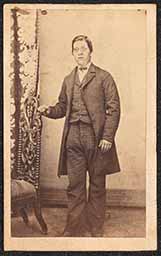 Carte de visite, Defaced photograph of Man with Posing Chair