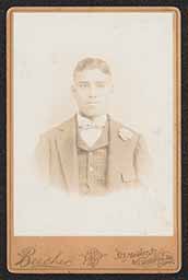 Cabinet card, Portrait of a young man wearing a wool suit