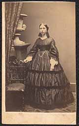 Carte de visite, Woman in Ruffled Dress with Chain