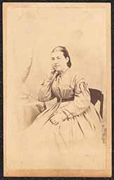 Carte de visite, Seated Woman Leaning on Table