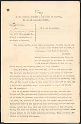Bill for Injunction, David A. Cornbrooks v. Delaware Anti-Tuberculosis Society, August 26, 1909