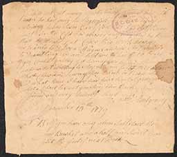 Letter about Jim, enslaved person, from Thomas Montgomery to Alexander Porter, Esq. , December 15, 1779