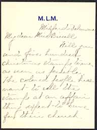 Letter, Mary L. Marshall to Emily Bissell, December 17, 1908