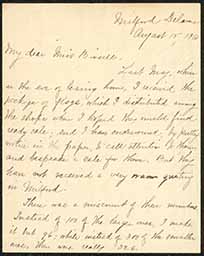 Letter, Anna J. Davis to Emily Bissell, August 15, 1910