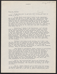 Correspondence between Doyle Hinton and Emily Bissell, August 31-September 5, 1934