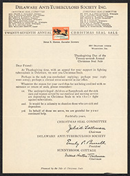 27th Annual Christmas Seal Sale Letter, November 30, 1933
