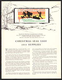 Christmas Seal Sale 1933 Supplies, 1933