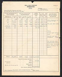 Final Seal Sale Report, circa 1935