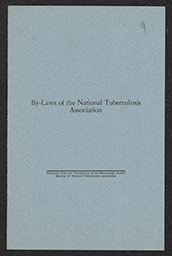 By-Laws of the National Tuberculosis Association booklet, circa 1921