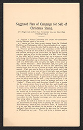 "Suggested  Plan of Campaign for Sale of Christmas Stamp" pamphlet, n.d.