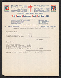 Financial Statement of Christmas Seal Sale, February 27, 1920