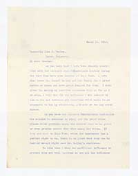 Letter to John M. Walker urging creation of segregated facility, March 10, 1913