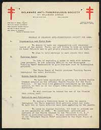 Program of Delaware Anti-Tuberculosis Society for 1926