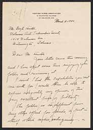 Letter, Anna Van W. Castle to Doyle Hinton, March 2, 1934