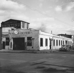 Exterior view of Traynor Dever Auto Repair, 1000 Walnut St., Wilmington, Delaware, 1939.