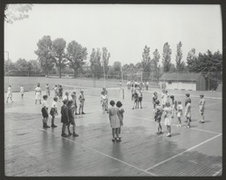 View of students playing on tennis courts at the Tower Hill School at 2813 W. 17th Street, Wilmington, Delaware.