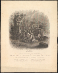 Depiction of "William Penn's treaty with the Indians," engraved by Illman and Sons. From the Ledger Carrier's Annual Greeting to their subscribers, New Year, 1857.