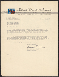 Letter, Kendall Emerson to Emily Bissell, November 29, 1937