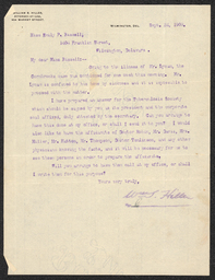 Letter, William S. Hilles to Emily Bissell, September 24, 1909