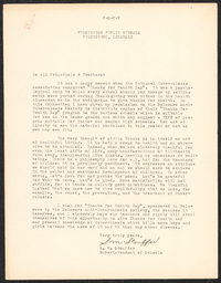 Letter, S.M. Stouffer to Wilmington Public School Principal and Teachers, 1934