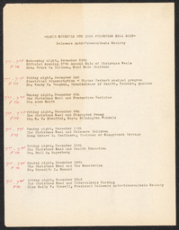 Radio Schedule for 1933 Christmas Seal Sale, 1933
