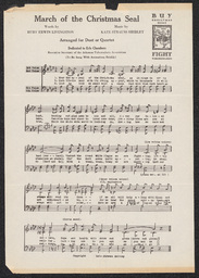 "March of the Christmas Seal" Music Sheet, 1936
