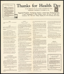Thanks for Health Day Program Poster, November 28, 1934