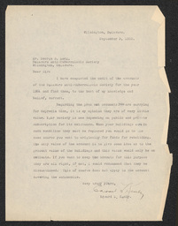 Letter, Edward L. Kenly to George S. Long, September 9, 1932