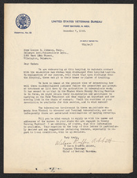 Letter, Wilson Ruffin Abbott to Louise B. Johnson, December 7, 1923