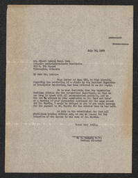 Letter, M.I. Samuel to Albert Robin, July 26, 1922