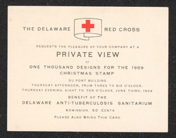 Invitation to Viewing of "One Thousand Designs for the 1909 Christmas Stamp," June 1909