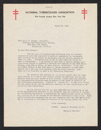 Letter, Linsly R. Williams to Emily B. Bissell, March 30, 1923