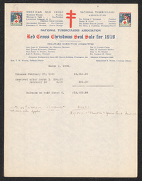 Financial Statement of Christmas Seal Sale, March 6, 1920