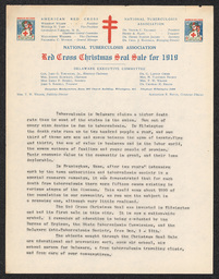 Featuring illustrated Christmas-themed letterhead, this document describes the impact of tuberculosis on economic concerns in the home and in business. 