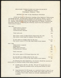 Data on x-ray use from 1966 to 1968 given to the Delaware Tuberculosis and Health Society. Data obtained from the Division of Tuberculosis Control.
