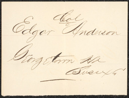 Civil War draft card for Edgar Anderson in Sussex County, Delaware. 