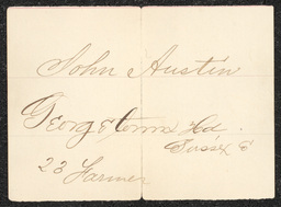 Civil War draft card for John Austin from Sussex County, Delaware.