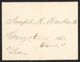 Civil War draft card for Joseph R. Baker Jr. in Georgetown Hundred, Sussex County, Delaware.