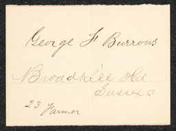 Civil War draft card for George F. Burrows in Broadkill Hundred, Sussex County, Delaware.