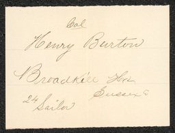 Civil War draft card for Henry Burton in Broadkill Hundred, Sussex County, Delaware.