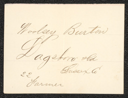 Civil War draft card for Woolsey Burton in Dagsboro Hundred, Sussex County, Delaware.