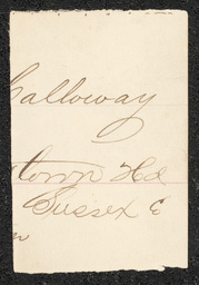 Civil War draft card for Calloway in Sussex County, Delaware, possibly Georgetown Hundred.