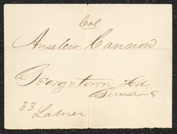 Civil War draft card for Anselew Cannon in Georgetown Hundred, Sussex County, Delaware.