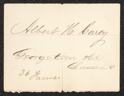 Civil War draft card for Albert H. Carey in Georgetown Hundred, Sussex County, Delaware.