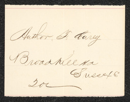 Civil War draft card for Author T. Carey in Broadkill Hundred, Sussex County, Delaware.