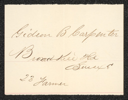 Civil War draft card for Gideon B. Carpenter in Broadkill Hundreds, Sussex County, Delaware.