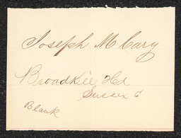 Civil War draft card for Joseph M. Cary in Broadkill Hundred, Sussex County, Delaware.