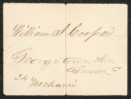 Civil War draft card for William J. Cooper in Georgetown Hundred, Sussex County, Delaware.