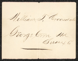 Civil War draft card for William T. Croasdale in Georgetown Hundred, Sussex County, Delaware.