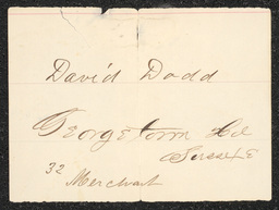 Civil War draft card for David Dodd in Georgetown Hundred, Sussex County, Delaware.